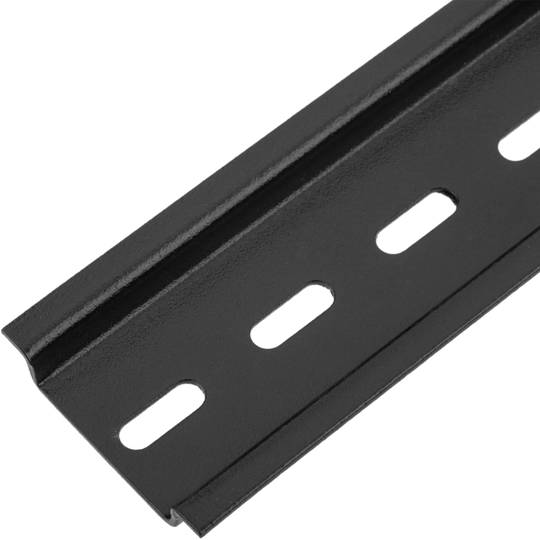 Set van 3 zwarte DIN-rails van 400 mm geperforeerde rail van 25x5 mm