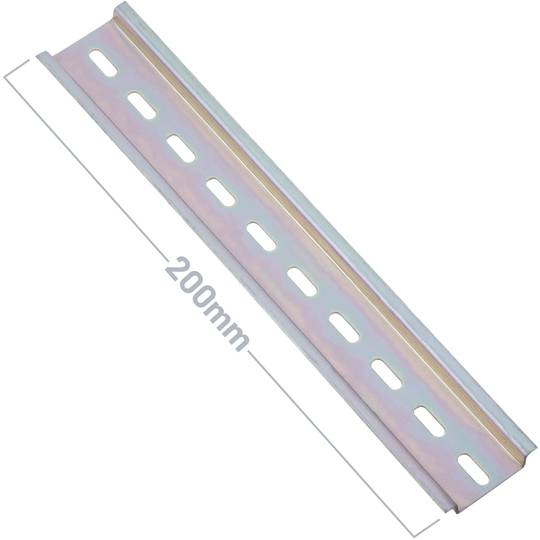Pack de 3 calhas DIN cor zinco 200mm calha furada 35x7mm