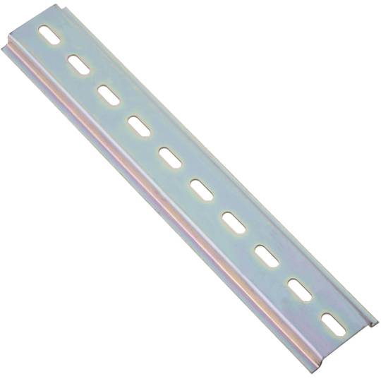 Pack de 3 calhas DIN cor zinco 200mm calha furada 35x7mm