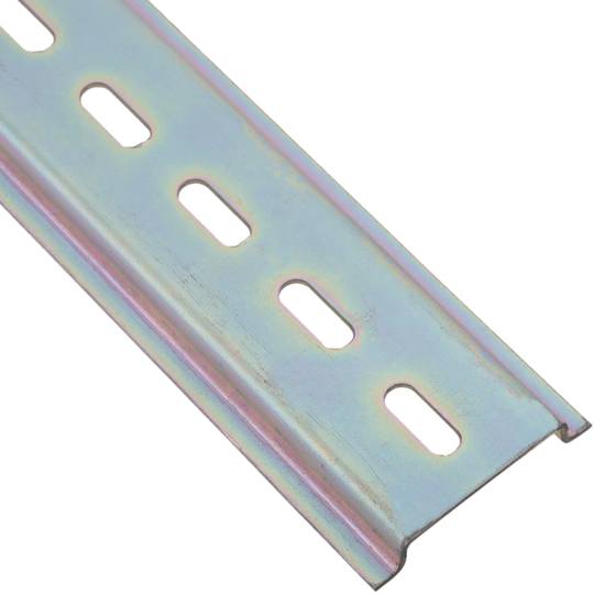 Pack de 3 calhas DIN cor zinco 200mm calha furada 35x7mm