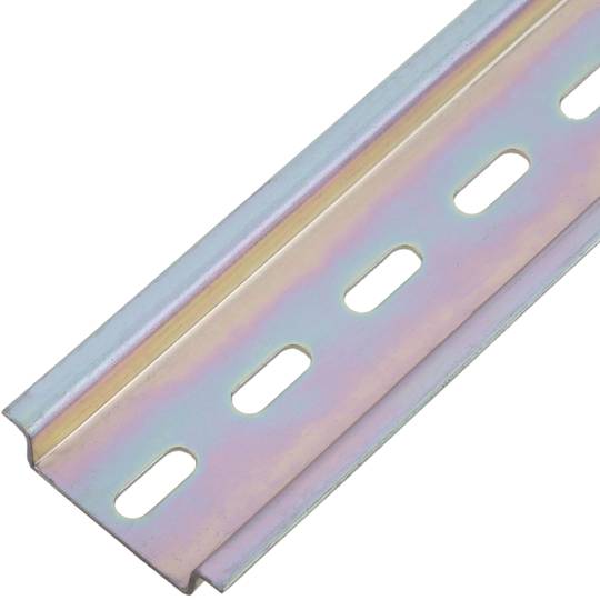 Pack de 3 calhas DIN cor zinco 200mm calha furada 35x7mm