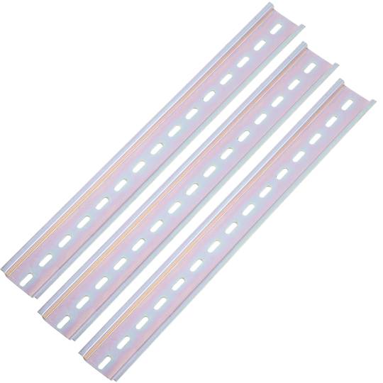 Confezione da 3 guide DIN colore zinco 300mm guida forata 35x7mm