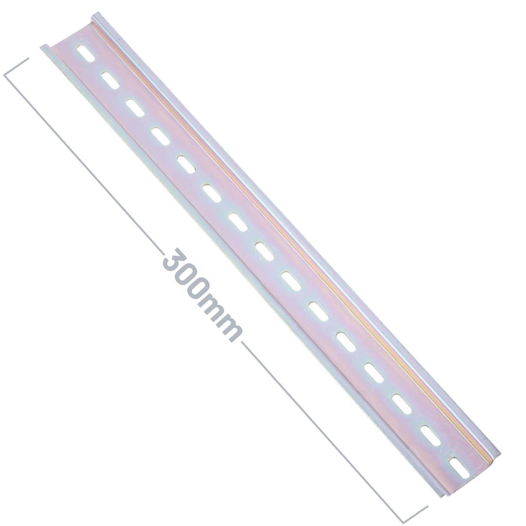 Confezione da 3 guide DIN colore zinco 300mm guida forata 35x7mm