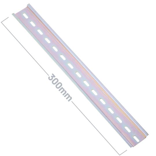 Confezione da 3 guide DIN colore zinco 300mm guida forata 35x7mm