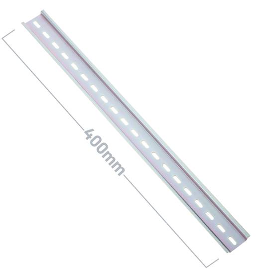 Confezione da 3 guide DIN colore zinco 400mm guida forata 35x7mm