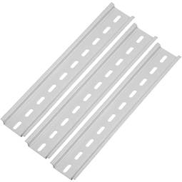 Confezione da 3 guide DIN colore argento 200mm guida forata 35x7mm