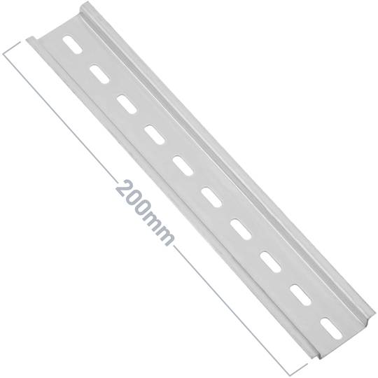 Zestaw 3 szyn DIN kolor srebrny 200mm perforowana szyna 35x7mm