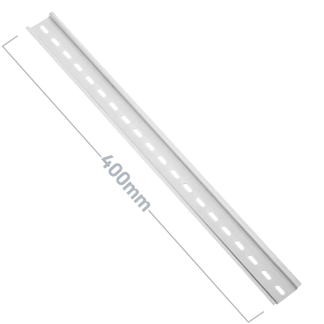 Confezione da 3 guide DIN 400mm color argento guida perforata 35x15mm
