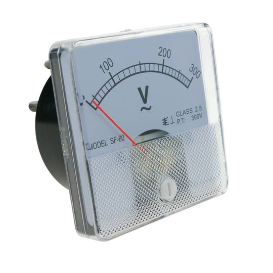 Electric meter with square panel 60x60mm 300V voltmeter