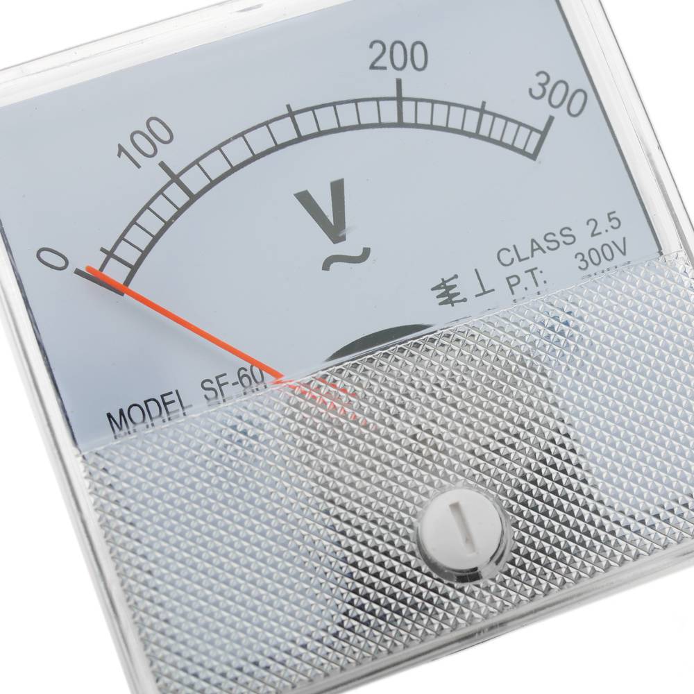 Electric meter with square panel 60x60mm 300V voltmeter