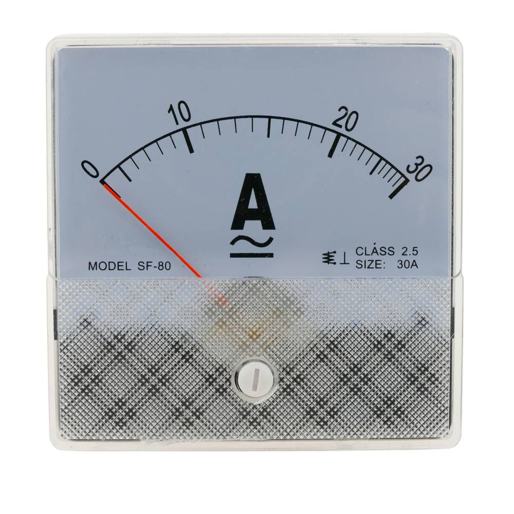 Mesurador elèctric analògic de panell quadrat 80x80mm 30A amperímetre
