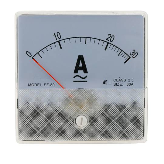 Mesurador elèctric analògic de panell quadrat 80x80mm 30A amperímetre