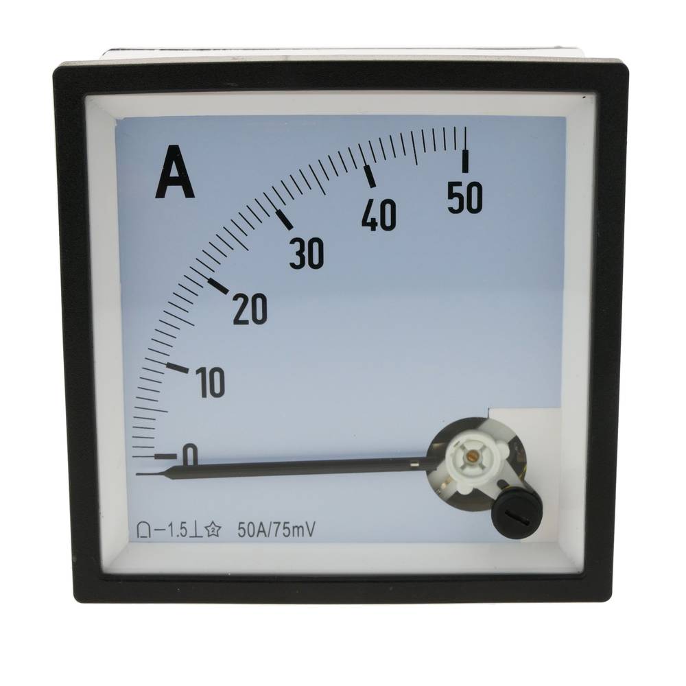 Contatore elettrico analogico a pannello quadro 96x96mm 50A 75mV voltometro amperometro