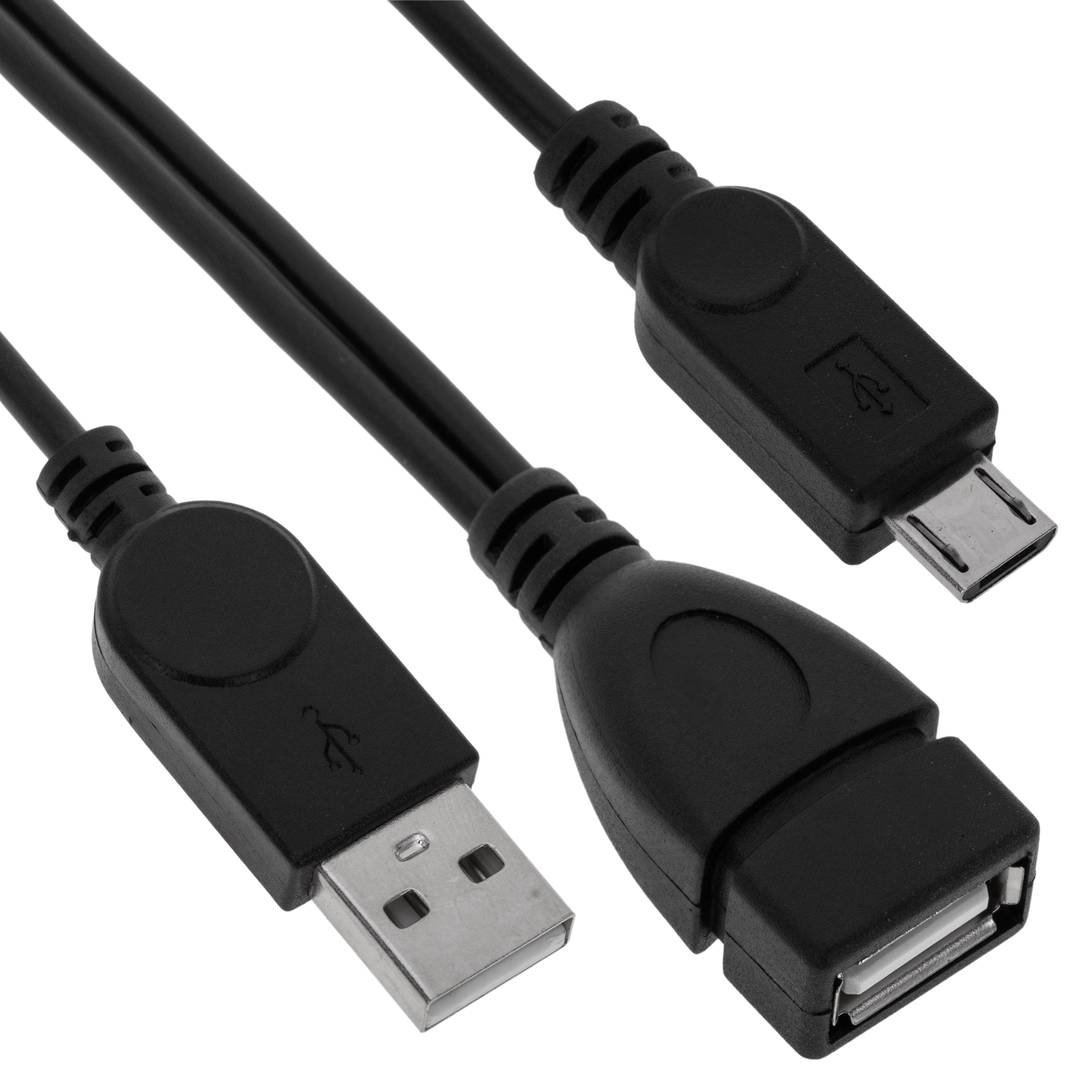 taxa Til sandheden stang OTG MicroUSB cable with power for SmartPhones and Tablets - Cablematic
