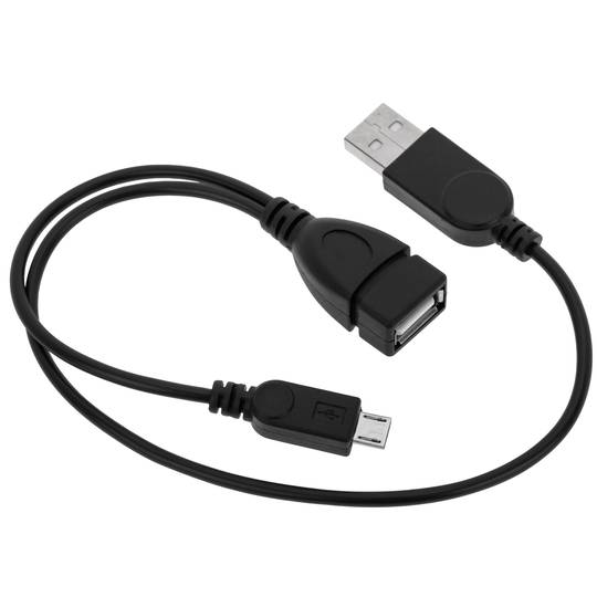 Cable OTG MicroUSB con alimentación para SmartPhones y Tablets