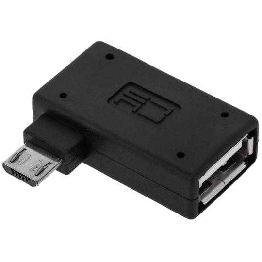 Adaptador OTG a MicroUSB con alimentación por la derecha