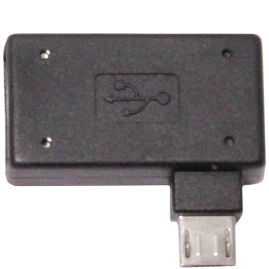 OTG to MicroUSB adapter with power from the left