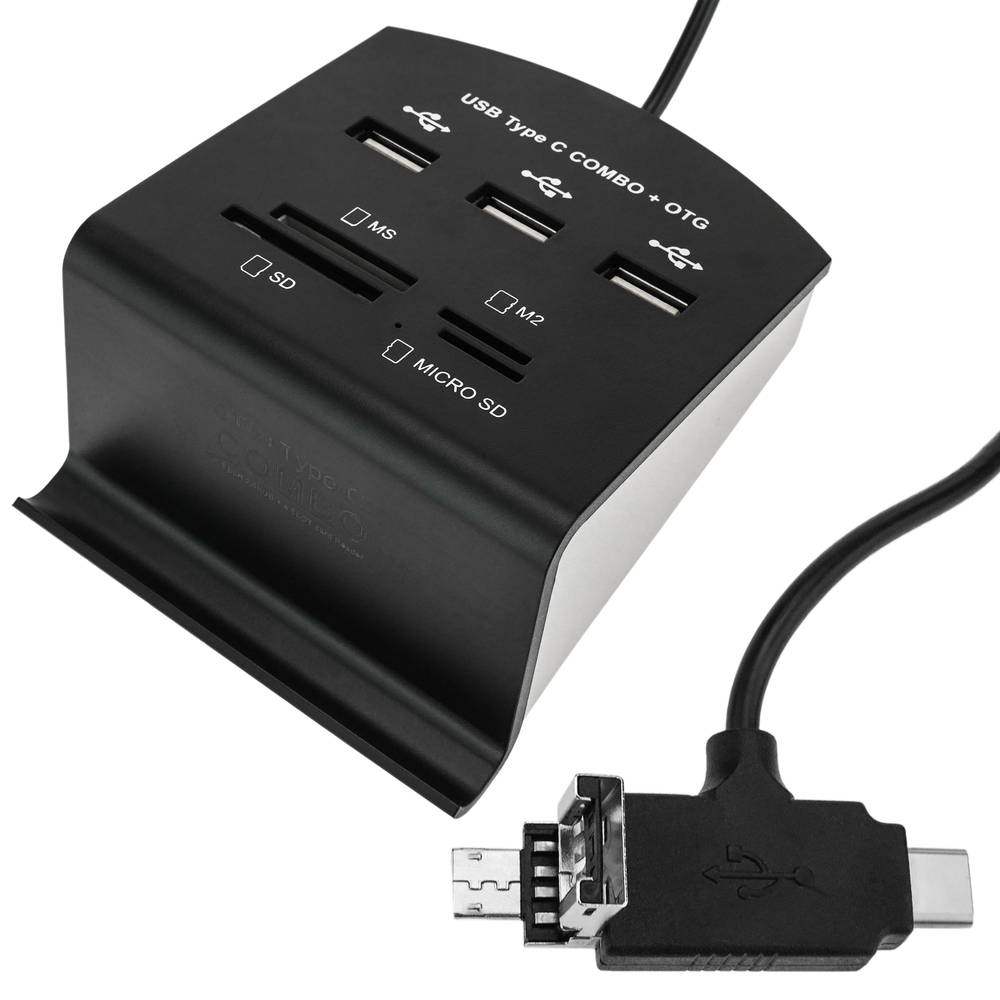 Lecteur de carte USB 3.0, lecteur de carte SD / Micro-SD USB Type C  Adaptateur OTG pour cartes SDXC, SDHC, SD, MMC, RS-MMC, Micro-SDXC, Micro-SD,  Micro-SDHC et UHS-I Noir - Carte mémoire