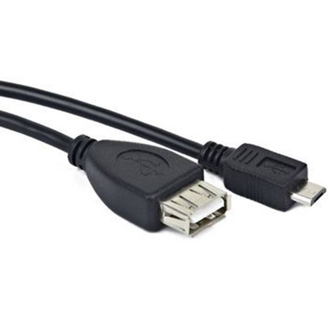 Cable Lanberg OTG MicroUSB mascle a USB-A 2.0 femella 15cm negre OEM