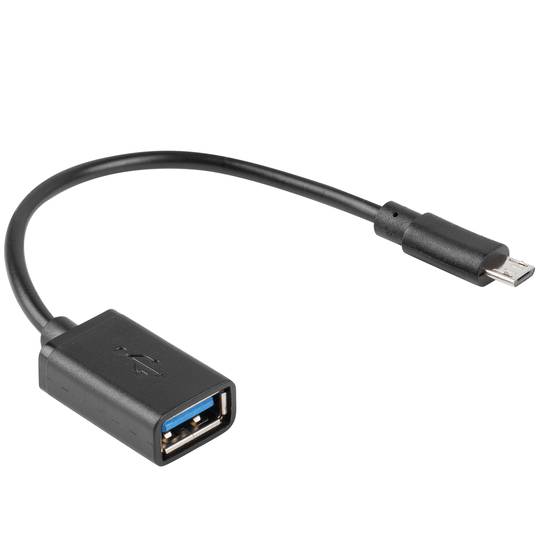 Adaptador Lanberg OTG Micro USB 2.0 macho para USB-A fêmea 15cm preto