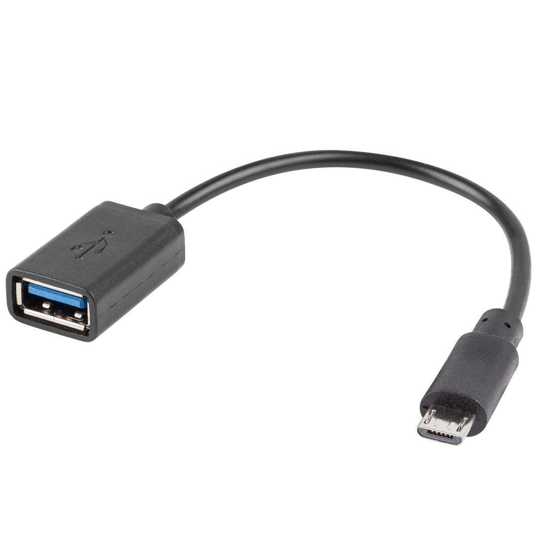 Adaptador Lanberg OTG Micro USB 2.0 macho para USB-A fêmea 15cm preto