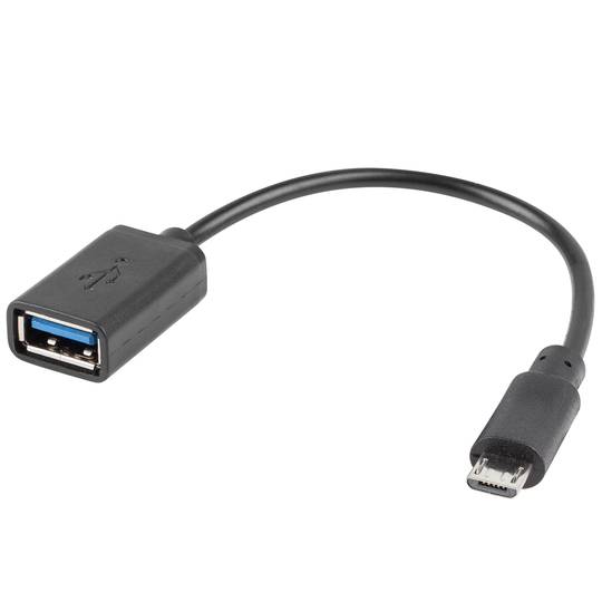 Adaptador Lanberg OTG Micro USB 2.0 macho para USB-A fêmea 15cm preto