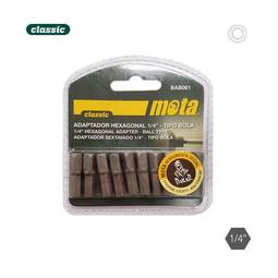 Pack de 10 unidades de adaptador hexagonal de bola de 25mm 1-4 BAB061 Mota