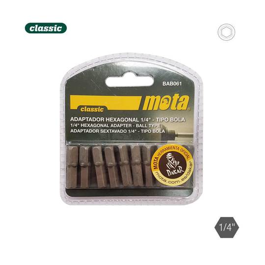 Pak van 10 eenheden van 25 mm zeshoekige kogeladapter 1-4 BAB061 Mota