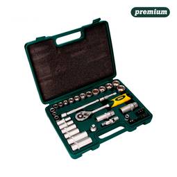 Chroom Vanadium Staal 40-Delige 3/8" Dopsleutelset en Accessoire Set EK502 Speck