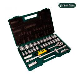 Serie di 32 pezzi di chiavi 1/2" cromate e accessori in acciaio al carbonio EK602 Mota