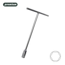 Llave T de 31 cm de largo y 11 mm de ancho con recubrimiento en cromo satinado LTM11 Mota