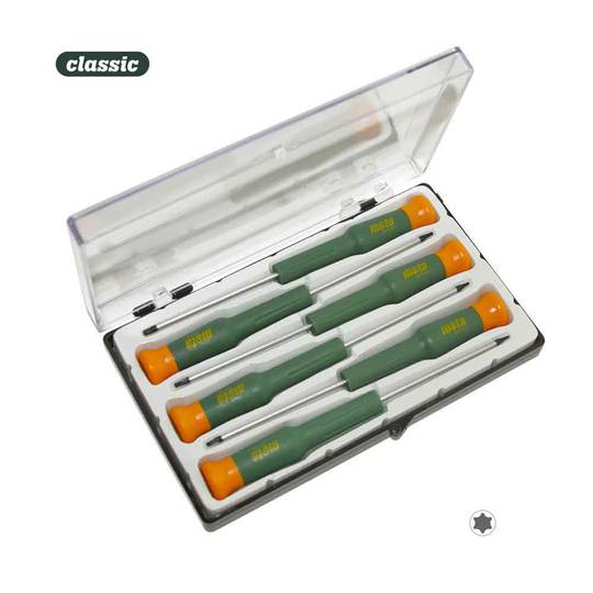Set van 6 Torx DJMT Mota precisieschroevendraaiers