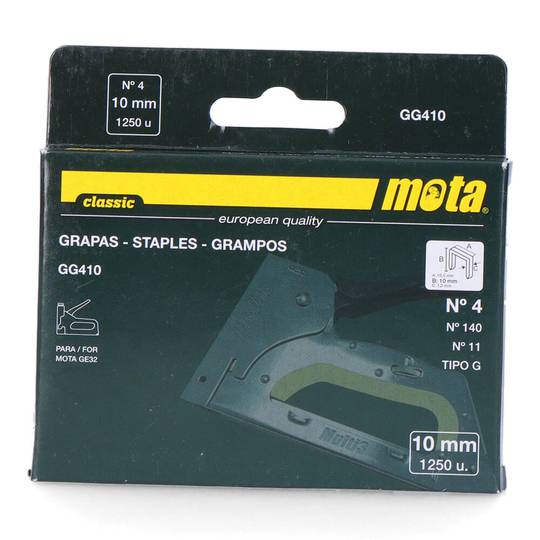 Confezione da 1000 unità di graffette numero 4 da 10 mm spessore 1,2 mm GG410 Mota