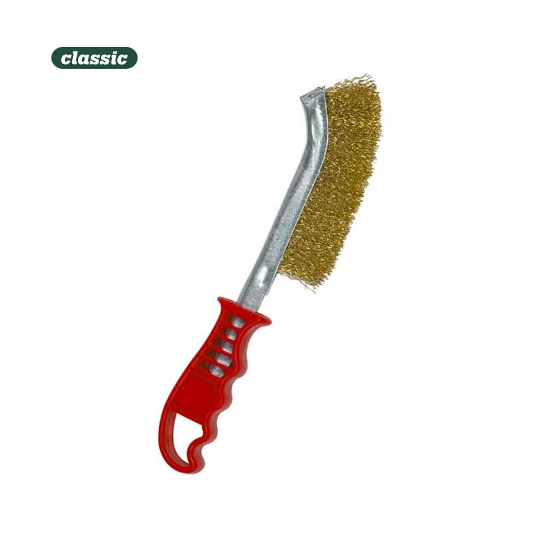 Kunststof borstel met gebronsd stalen handvat F116A Mota