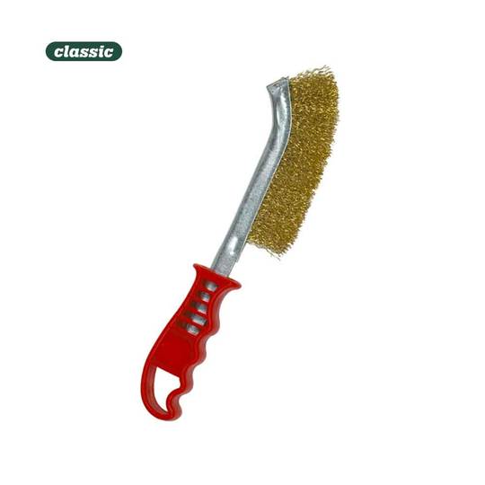 Kunststof borstel met gebronsd stalen handvat F116A Mota