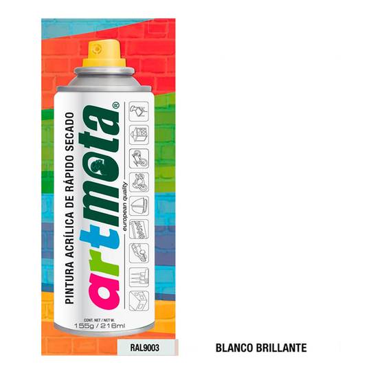 Spray bianco lucido RAL9003 216ml Mota LA04