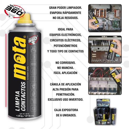 Spray netejador per a contactes elèctrics de 216 ml de Mota