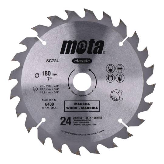 Serra circular Widia de 180 mm amb 24 dents SC724P Mota