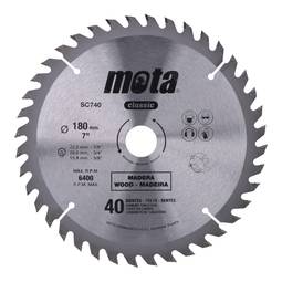 Serra circular Widia 180 mm 7 1/4" 40 dentes SC740P Mota