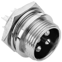 Conector micro aviação GX16 masculino de 4 pinos
