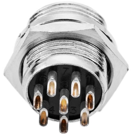 Conector micro aviação GX16 masculino 8 pinos