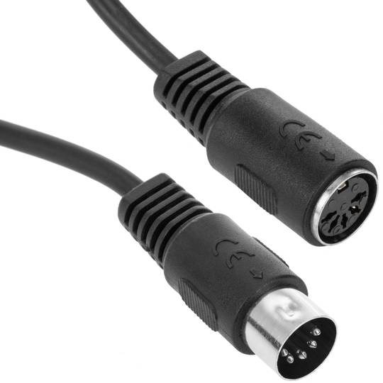 Cable MIDI 5 pines macho a hembra 1 m - Cablematic