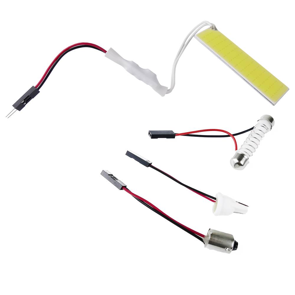 LED car bulb T10 W5W C5W festoon BA9S COB type 60x20mm flat