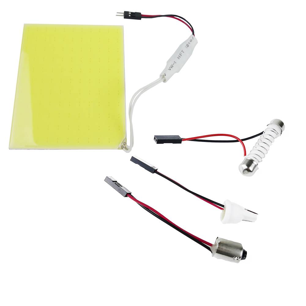 LED festoon C5W car bulb T10 W5W BA9S COB type 80x80mm flat