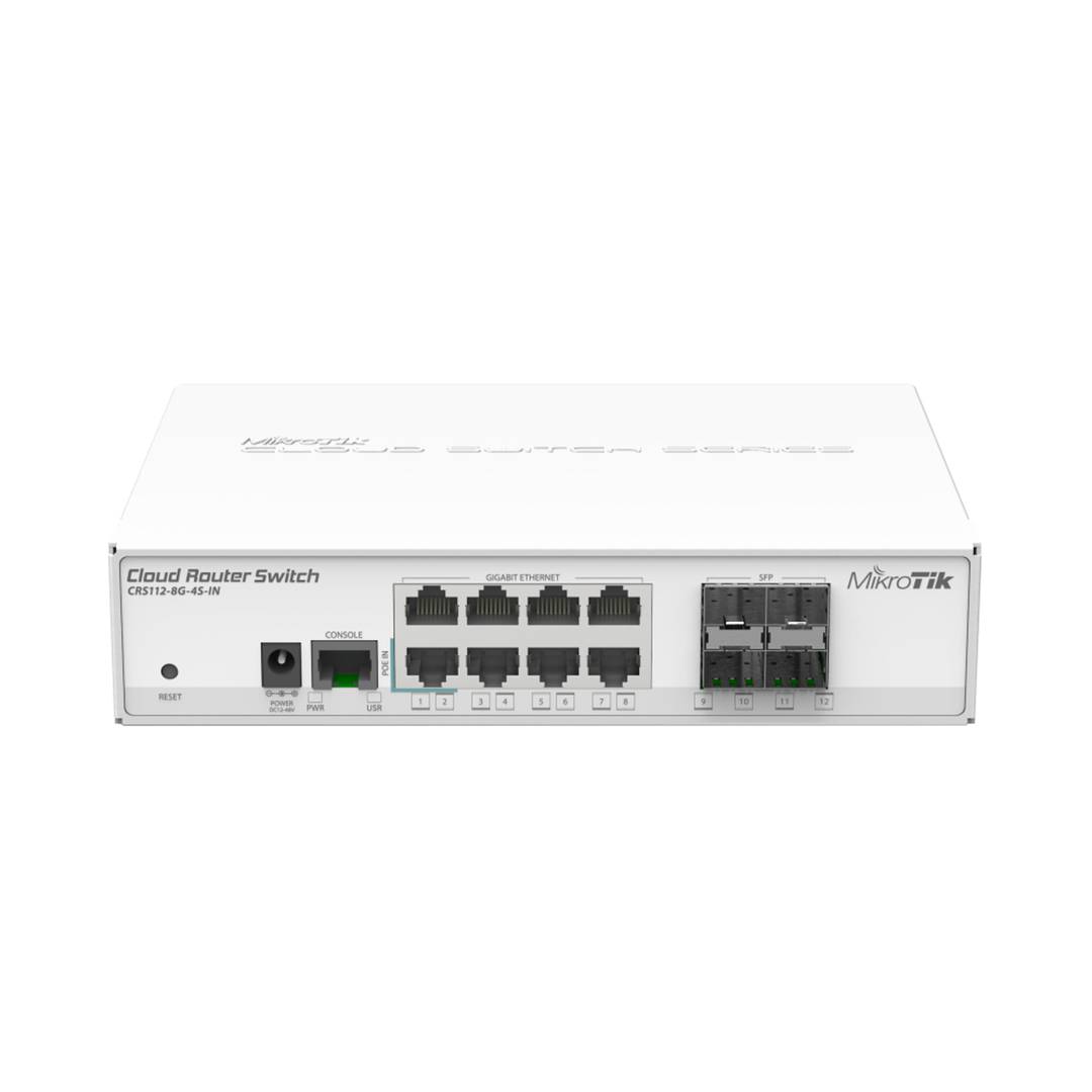Switch de 1000 Gigabit con 8 puertos RJ45 MikroTik CRS112-8G-4S-IN