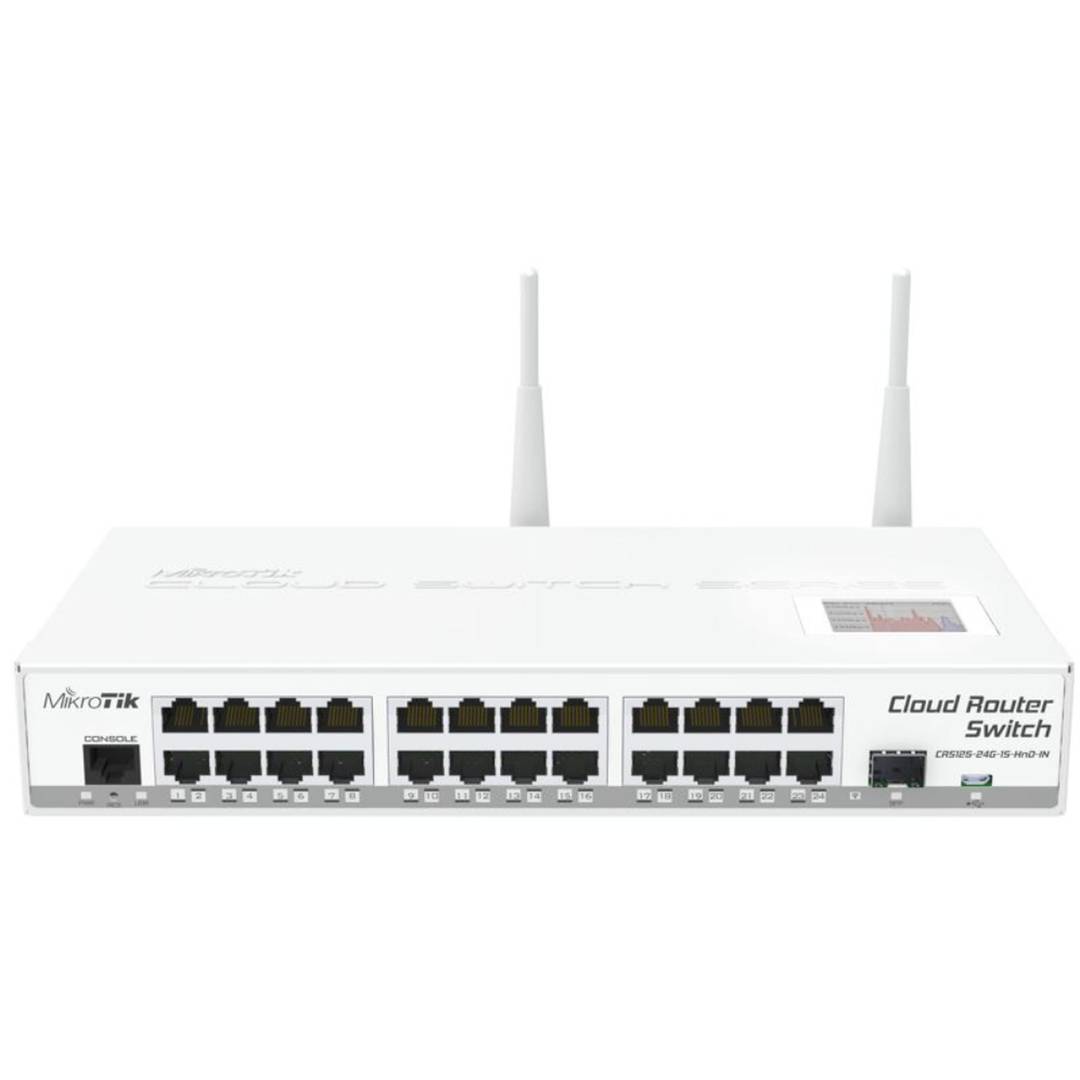 Switch 1000 Gigabit com 24 portas RJ45 MikroTik CRS125-24G-1S-2HnD-IN