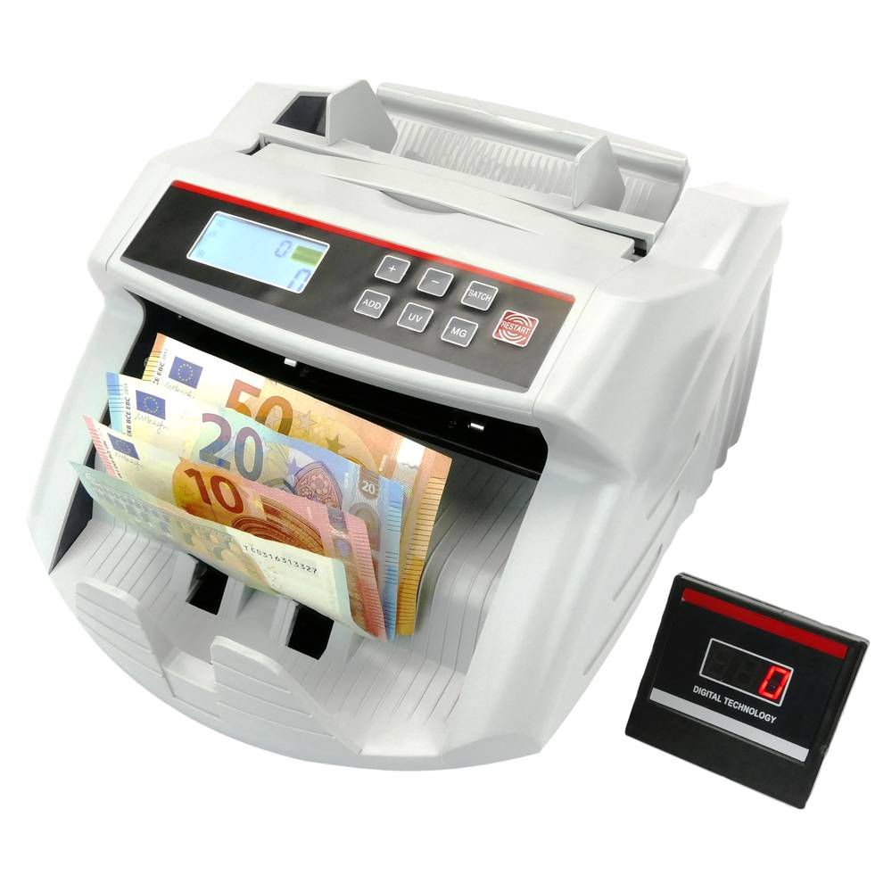  Nueva máquina de contador de dinero Bill Cash Counting Banco  Detector de billetes falsos Checker UV MG : Productos de Oficina