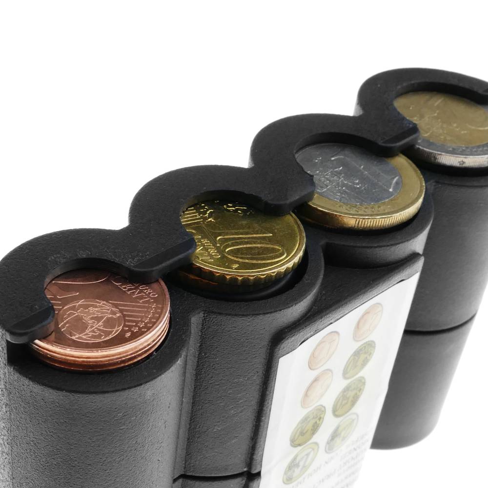 Portamonedas Compacto con clasificador de 5 monedas Negro
