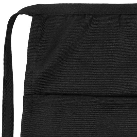 Delantal de camarero 60 x 30 cm negro de cintura corto con 3 bolsillos