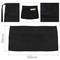 Grembiule da cucina e cameriere 60 x 30 cm nero in vita corta con 3 tasche 3-pack